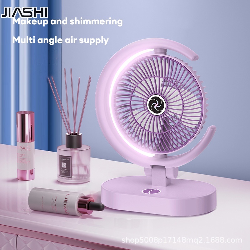 Quạt mini tích điện để bàn xoay 180 độ, máy quạt pin sạc điện usb làm mát công suất lớn 3 chế độ gió 1200 mAh.