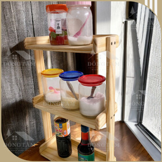 Kệ Gỗ Để Gia Vị 3 Tầng Gia Vị Kệ Decor Gỗ Thông Đựng XƯỞNG GỖ ĐỒNG TÂM Kích Thước 31x13x50