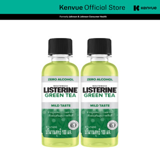  Combo 2 Nước súc miệng ngừa sâu răng vị trà xanh không cay Listerine Natural Green Tea 100ml/chai
