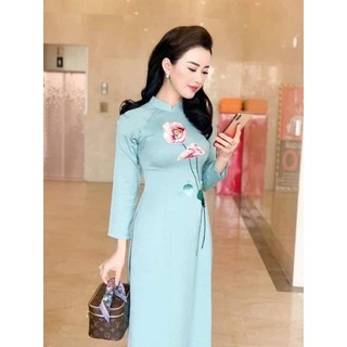 Áo dài lụa tây thi thêu