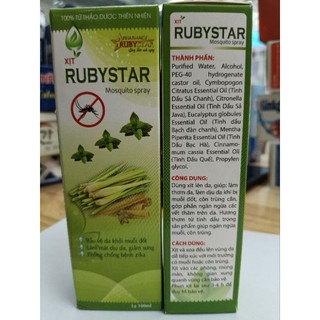 Xịt Muỗi Thảo Dược RUBYSTAR - Hàng Chính Hãng