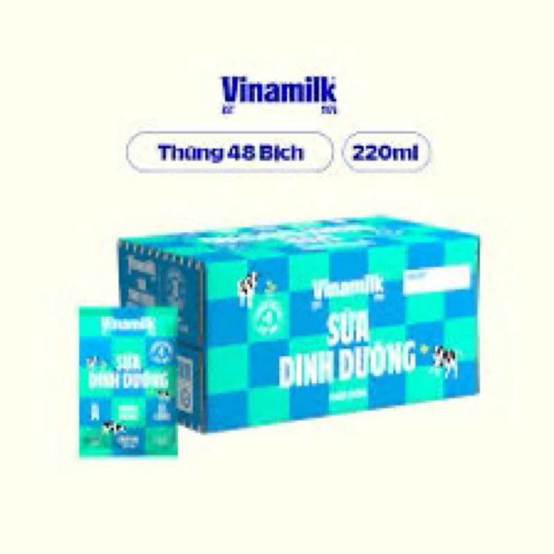 Thùng Sữa Dinh Dưỡng Vinamilk 220ml(48 bịch)