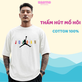 Áo thun jordan air champion nam nữ cổ tròn form rộng cotton 100% mềm mịn thoáng mát