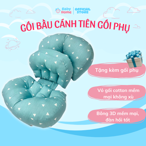 Gối bầu cánh tiên HABU cao cấp kèm gối phụ giúp nâng đỡ bụng bầu, giảm mỏi lưng, giảm tình trạng đau lưng cho mẹ