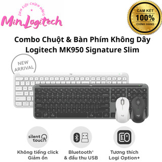 Combo Chuột & Bàn phím Logitech MK950 Signature Slim - Gõ yên tĩnh, Đa thiết bị, Bluetooth 5.0 - Sản Phẩm Chính Hãng