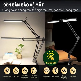 Kẹp Kim Loại Đèn bàn học làm việc đọc sách chống cận kẹp bàn kiểu dáng Pixar,  Điều Chỉnh Độ Sáng - Bảo Vệ Mắt