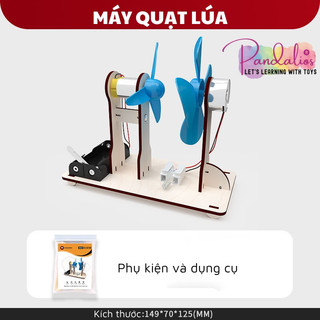 Đồ chơi STEM - Bộ lắp ghép Tuabin quạt điện bằng gỗ, đồ chơi Khoa học Công nghệ trong chương trình giáo dục STEM