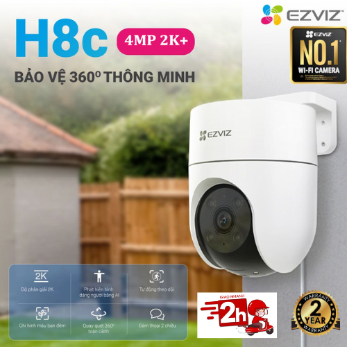 Camera wifi Ezviz ngoài trời H8C 2MP/3MP/4MP 2K 2K+ Hàng chính hãng, đàm thoại, màu đêm