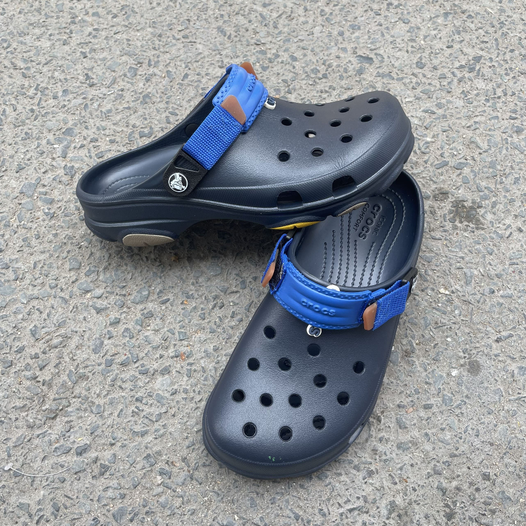 TXD Dép terrain crocs màu xanh đen, hàng chính hãng lỗi đã xử lý kỹ, dép crocs lỗi cho nam nữ, tặng kèm jibbitz