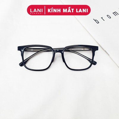 Gọng kính cận nam nữ LANI vuông to cho mặt to chữ nhật nhựa dẻo 63018 lắp mắt cận có độ theo yêu cầu