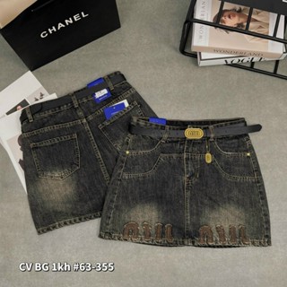   BIGSIZE 75KG  63355 Chân Váy Jean Nữ Dáng Ngắn 93CALY Cạp Cao Có Quần Trong chân váy bò lưng cao năng động 