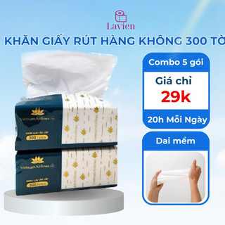 [Combo 5 gói giảm 5%] Khăn Giấy Lụa Cao Cấp Chính Hãng 3 lớp 300 tờ size 12cmx10cm Dai Mềm