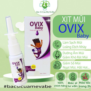 Xịt Mũi Trẻ Em OVIX BABY 20ml Giúp Vệ Sinh Mũi, Dưỡng Ẩm Tự Nhiên, Giảm Viêm Mũi Xoang Cho Bé