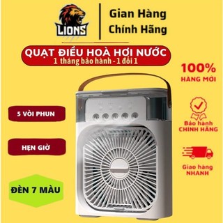 Quạt điều hoà mini để bàn, quạt hơi nước phun sương 3 chế độ gió tích hợp đèn led, dung tích 680ml