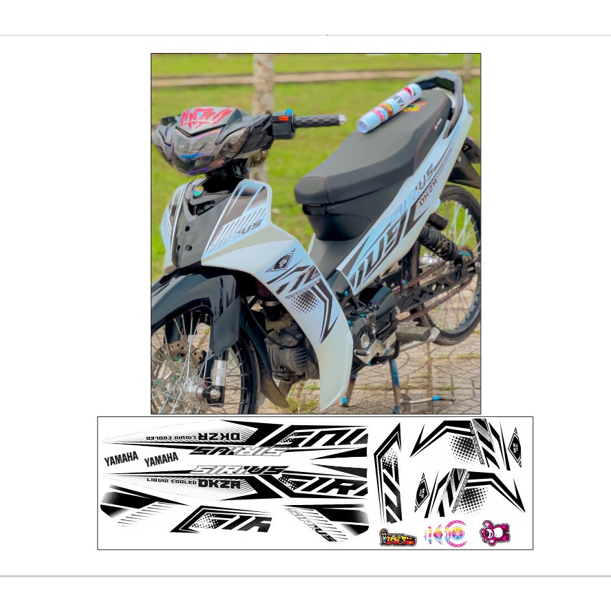 tem DKZR dán xe sirius trắng MÃ 84