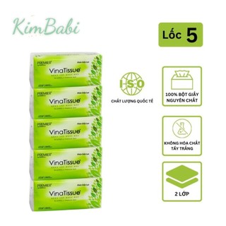 Lốc 5 gói giấy lụa vinatissue 180 tờ 2 lớp