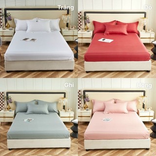 Ga giường , ga bo chun lụa 3F bóng mịn tiêu chuẩn khách sạn