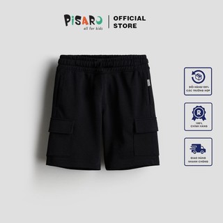 Quần short đùi PISARO vải thun da cá bé trai phối túi ốp 2 bên mặc mùa hè đi học, đi chơi