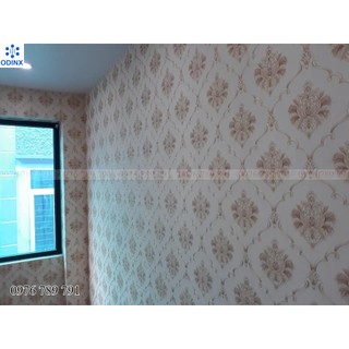 Giấy Dán Tường Hoa Văn Cổ Điển 3d Phòng Khách Phòng Ngủ Đẹp,Lụa Không  Keo Khổ 53cm
