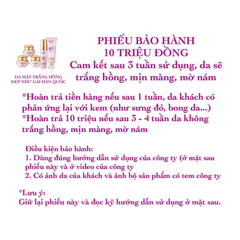 BỘ MỸ PHẨM HOÀNG CUNG HỒNG 6 MÓN