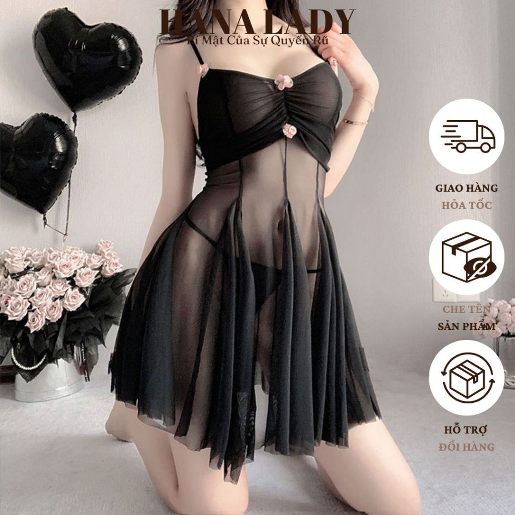 Váy Ngủ Sexy - Đầm Ngủ Xuyên Thấu Dáng Xòe Gợi Cảm Đáng Yêu VN551 | BigBuy360 - bigbuy360.vn