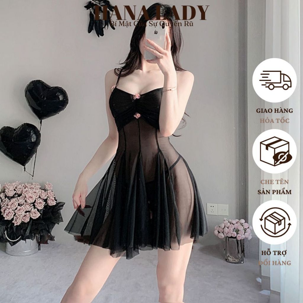 Váy Ngủ Sexy - Đầm Ngủ Xuyên Thấu Dáng Xòe Gợi Cảm Đáng Yêu VN551 | BigBuy360 - bigbuy360.vn