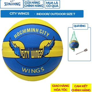 Quả bóng rổ Spalding City Wings Size 7- Tặng kim bơm bóng và túi lưới đựng bóng