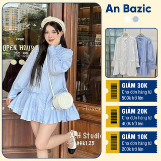 Váy babydoll bèo xếp ly dáng ngắn form rộng phong cách tiểu thư xinh xắn mã ABHK125