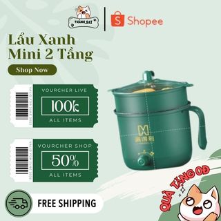Nồi Lẩu  Mini 2 Tầng Đa Năng, Chiên, Hấp, Lẩu, Rán, Nấu Cơm Siêu Tiện Dụng