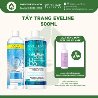 Nước tẩy trang Eveline Korean Jeju Island và Hyaluron Clinic B5 Puridetox tẩy sạch nhẹ dịu