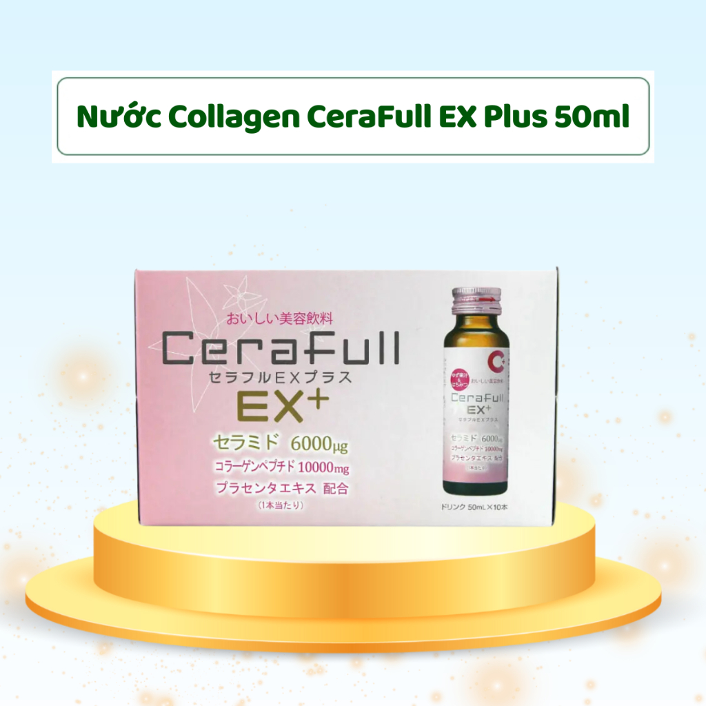 Nước Uống Collagen Cerafull Ex Plus Cao Cấp Chứa 10000mg Collagen Và 6000ug Ceramide Giúp Đẹp Da Giảm Lão Hóa Nhật Bản