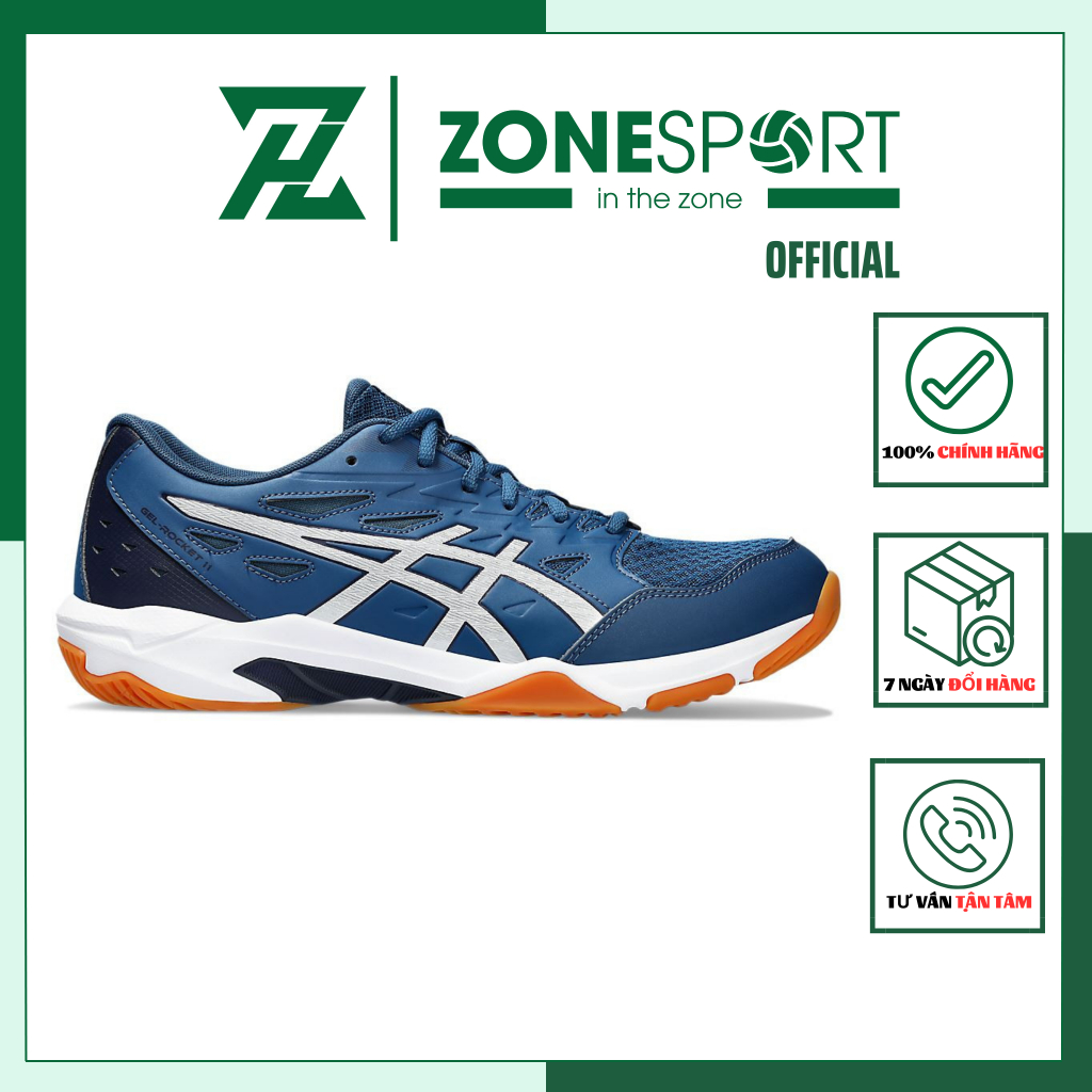 Giày Asics Gel Rocket 11 Xanh Đen - Giày Bóng Chuyền, Cầu Lông, Tennis đế đệm gel êm ái đàn hồi