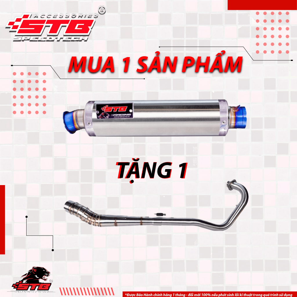 COMBO Lon Pô Inox 304 Chính Hãng STB Full Box đầy đủ phụ kiện tặng kèm cổ pô inox 304