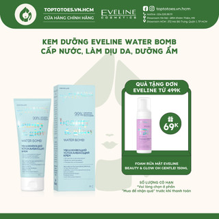 Kem dưỡng Eveline Water Bomb Beauty & Glow cấp nước, làm dịu làn da và dưỡng ẩm sâu
