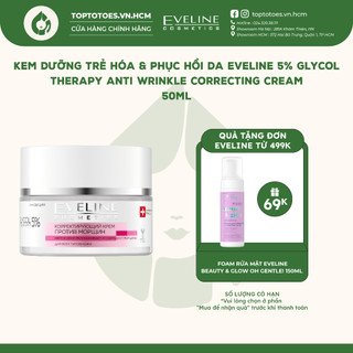 Kem dưỡng Eveline 5% Glycol Therapy Anti Wrinkle Correcting Cream trẻ hoá & phục hồi da