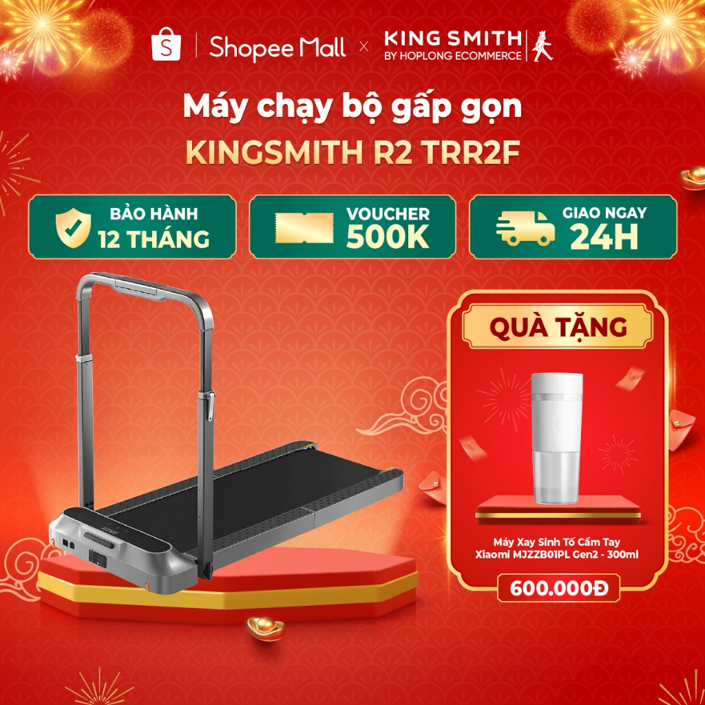 Máy chạy bộ tại nhà gấp gọn KingSmith R2 - Bản Quốc Tế - 2 chế độ tập luyện - BH 12 Tháng