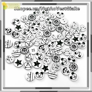 Set 50 cúc sơ mi họa tiết size 1.3cm, nút nhựa cho áo sơ mi