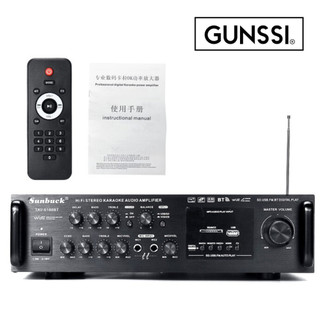 Amply bluetooth gunssi sunbuck 6188bt, supper bass công suất 200w + 200w, kết nối đa dạng.