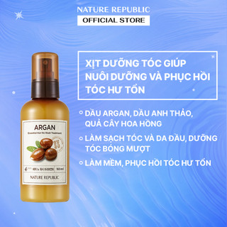 (date t3/2025) Nature Republic xịt dưỡng chăm sóc tóc Argan Essential Hair No Wash Treatment Pack 160ml