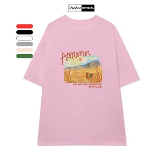 Áo Thun Nữ, Áo Phông Unisex By PEABOO Mã TN Autumn Chất Cotton Thoáng Mát Form Rộng Tay Lỡ Cho Nam Nữ