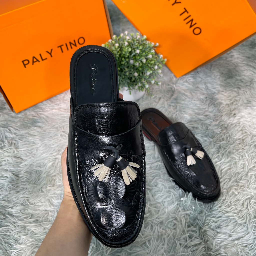 Giày sục nam mang phong cách hàn quốc, giày lười nam hở gót có chuông dập vân gù sành điệu mã G109 | BigBuy360 - bigbuy360.vn