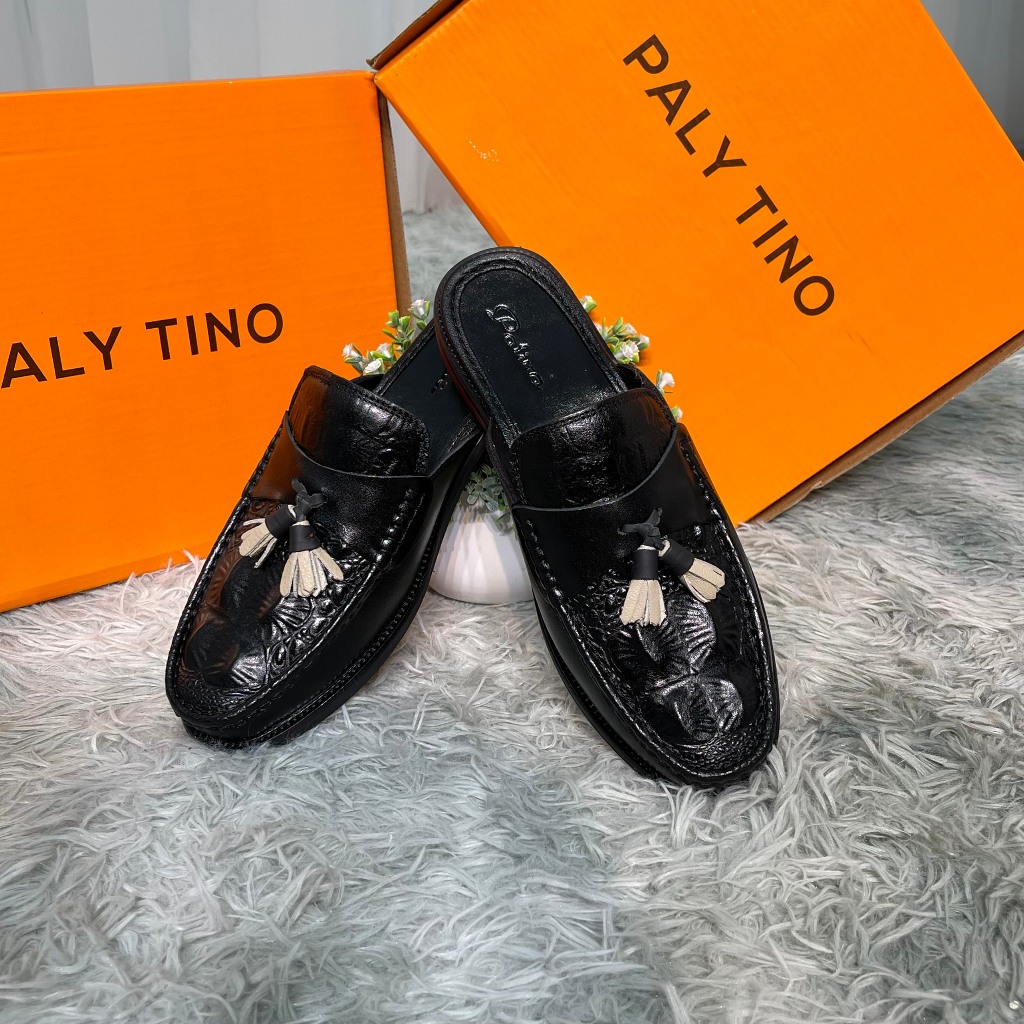 Giày sục nam mang phong cách hàn quốc, giày lười nam hở gót có chuông dập vân gù sành điệu mã G109 | BigBuy360 - bigbuy360.vn