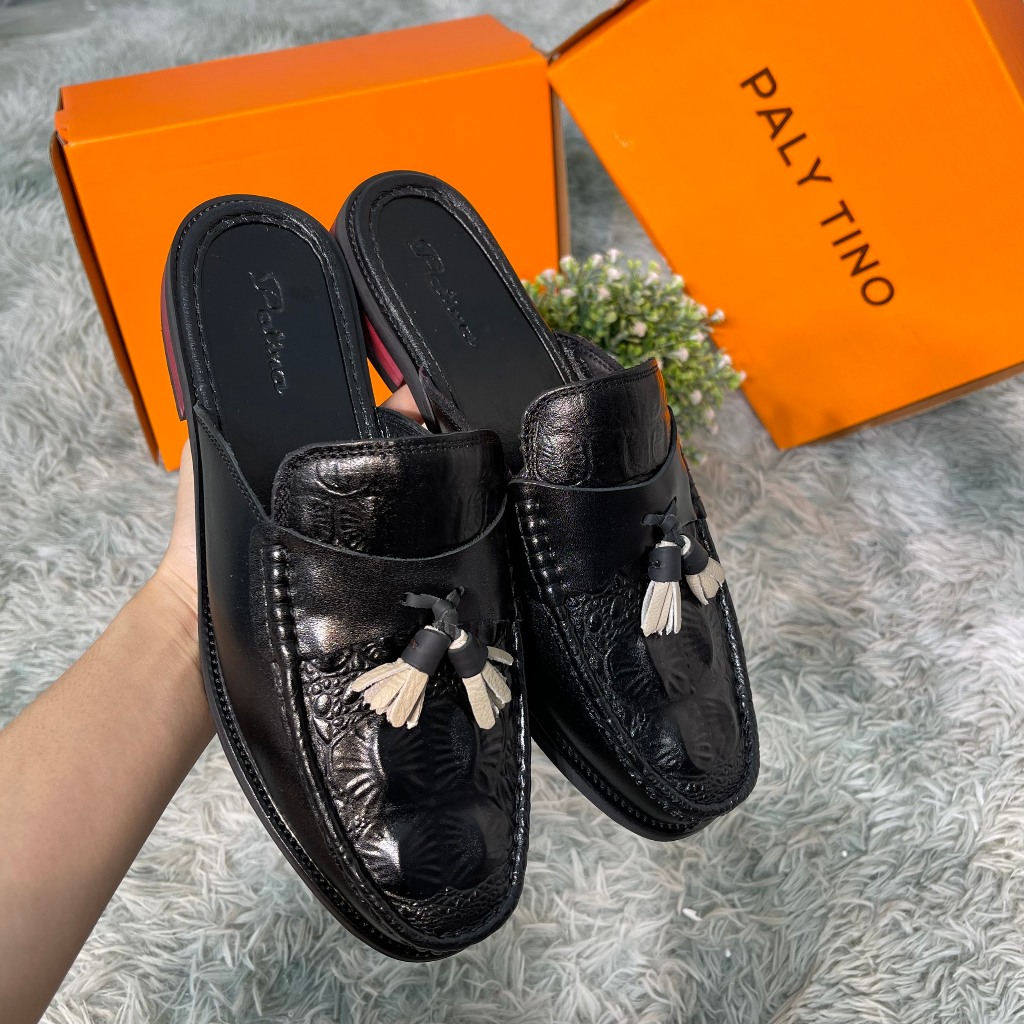 Giày sục nam mang phong cách hàn quốc, giày lười nam hở gót có chuông dập vân gù sành điệu mã G109 | BigBuy360 - bigbuy360.vn