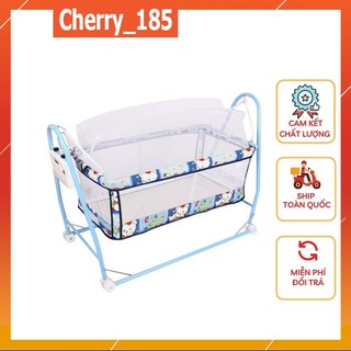 Nôi điện Võng xếp 2 Trong 1(Tặng kèm võng + màn chống muỗi cho bé)