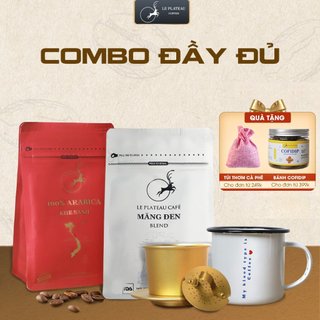 Combo Đầy Đủ, Combo Cà Phê Arabica Khe Sanh, Cà phê Blend Măng Đen, Phin Cà Phê Cao Cấp, Cốc Cà Phê Cao Cấp