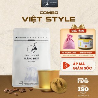 Combo Việt style, Combo Cà Phê Măng Đen Và Phin Nhôm Cà Phê Cao Cấp, Le Plateau Cà Phê