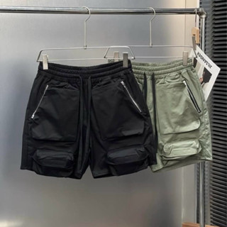 Quần cargo short nam vải gió thêu túi hộp khoá zip chéo hai bên đùi phối lót lưới streetwear style QS248P