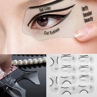 Nofu@bộ 2 thẻ khuôn kẻ mắt/kẻ mắt hình đuôi cá hai cánh chuyên nghiệp diy