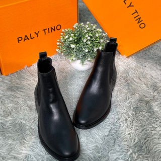Giày da bò Chelsea Boots Black PALY TINO Đế tăng cao 4cm độc quyền, ống 18cm, da bò nhập khẩu cao cấp G112 0