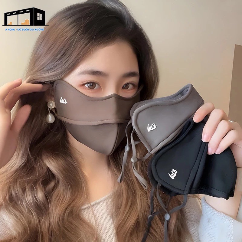 Khẩu trang chống 99% tia UV, khẩu trang Cotton Dày Mịn hai lớp chống nắng UPF 50+_P96